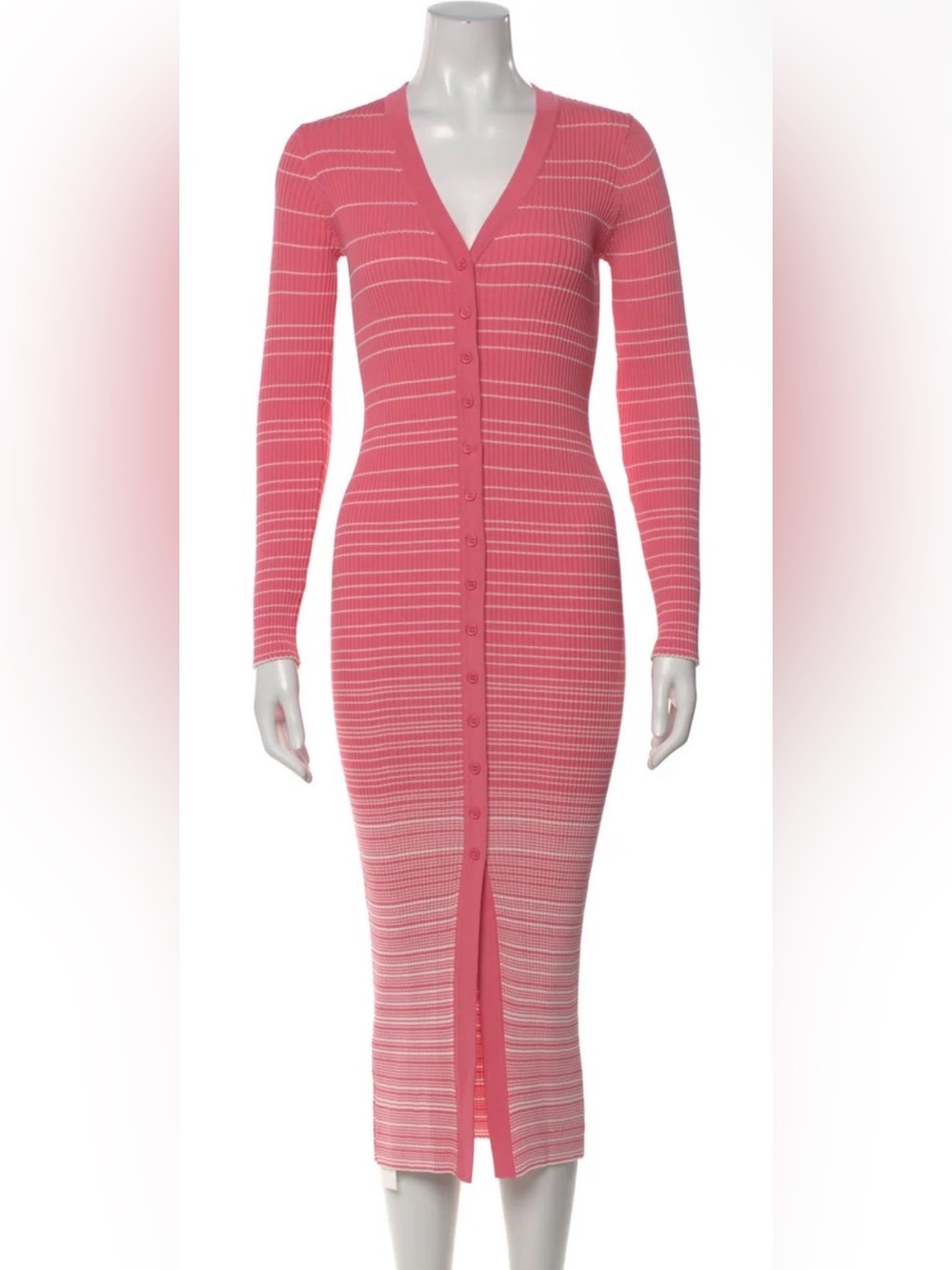 Like New!! Staud maxi Shoko sweater dress in coral pink and white